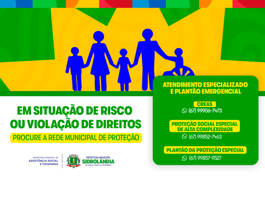 Conheça os canais de atendimento a vítimas de violência e violações de direitos em Sidrolândia