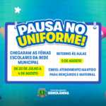 Rede Municipal de Ensino inicia período de férias com retorno às aulas em 5 de agosto